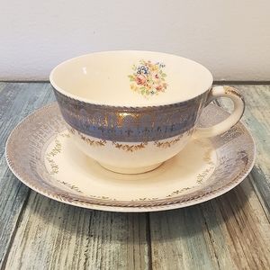 National brotherhood operative Vintage Royal Bluetonia Plates 22K Gold tea set